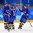 GANGNEUNG, SOUTH KOREA - FEBRUARY 20: Sweden's Emmy Alasalmi #2 celebrates with Maja Nylen Persson #12 and Lisa Johansson #15 after scoring a first period goal on Team Korea during classification round action at the PyeongChang 2018 Olympic Winter Games. (Photo by Matt Zambonin/HHOF-IIHF Images)

